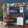 Hanah Home HA115 - 2642 Escritorio de Estudio Nogal y Blanco
